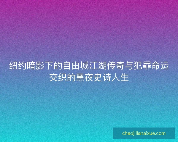 纽约暗影下的自由城江湖传奇与犯罪命运交织的黑夜史诗人生