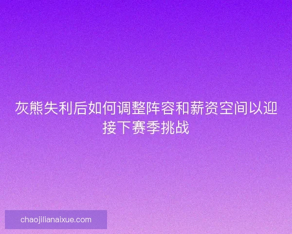 灰熊失利后如何调整阵容和薪资空间以迎接下赛季挑战